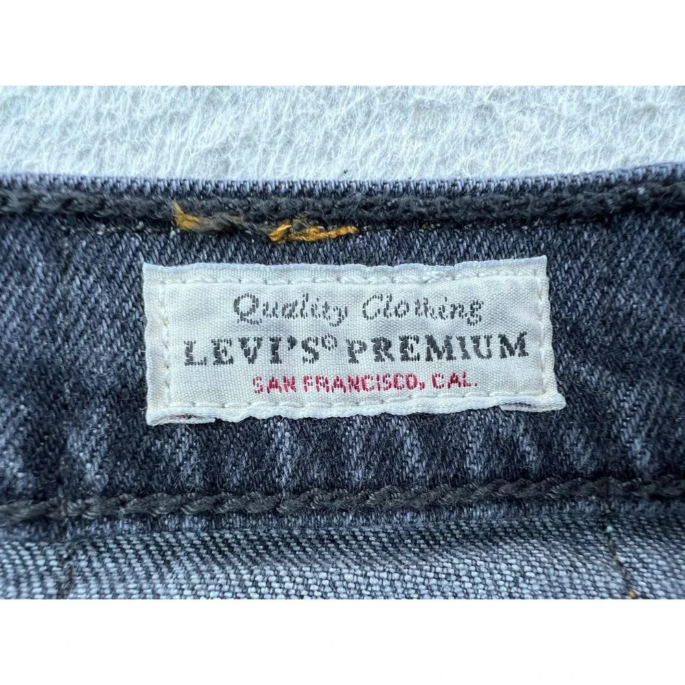Levis 501 S Skinny Jeans Mens 30x28 Gray Slim Stretch Denim Charcoal Wash